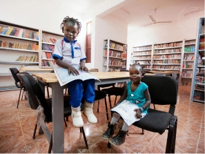 Children in library