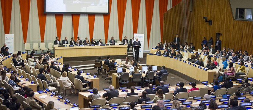 A wide view of the Economic and Social Council (ECOSOC) Chamber