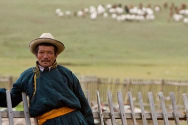 A herder in Tarialan, Uvs Province, Mongolia