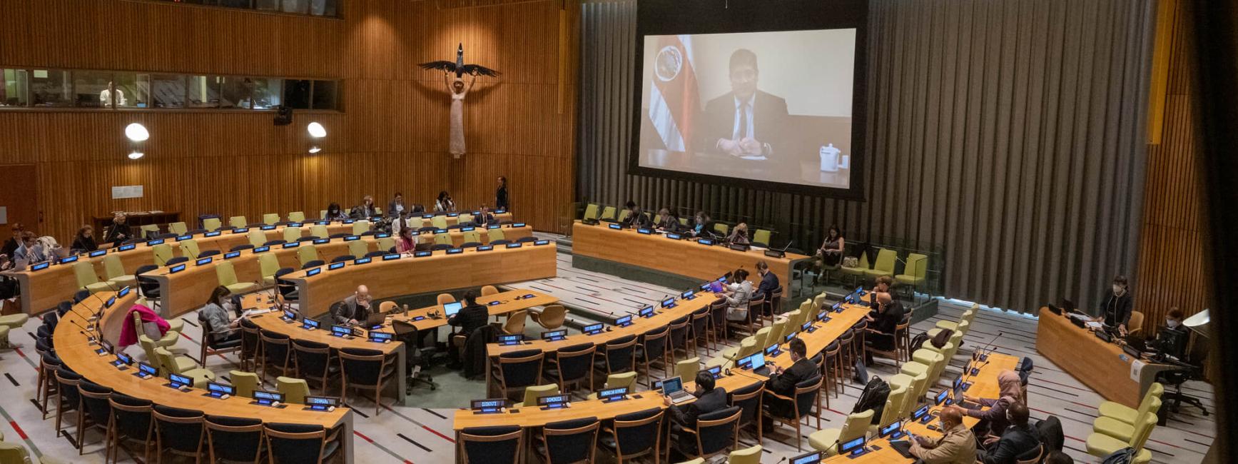A wide view of the 7th Forum on financing for development of the Economic and Social Council. 